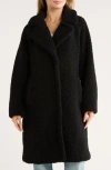Lucky Brand Missy Faux Shearling Coat In Black