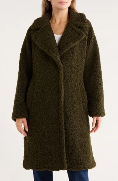 Lucky Brand Missy Faux Shearling Coat In Green
