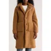 Lucky Brand Missy Teddy Coat In Brown