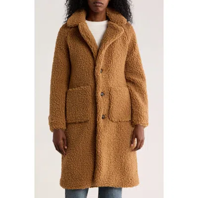 Lucky Brand Missy Teddy Coat In Brown