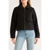 Lucky Brand Missy Zip Up Crop Jacket In Black