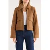 Lucky Brand Missy Zip Up Crop Jacket In Brown