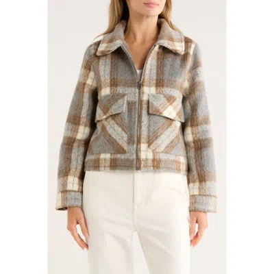 Lucky Brand Missy Zip Up Crop Jacket In Gray