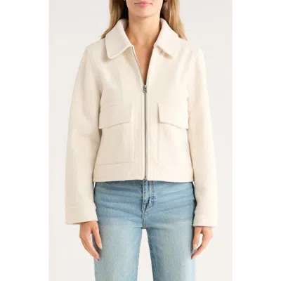 Lucky Brand Missy Zip Up Crop Jacket In Neutral