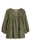 LUCKY BRAND MIX MEDIA PEASANT TOP