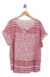 Lucky Brand Mix Print Top In Multi