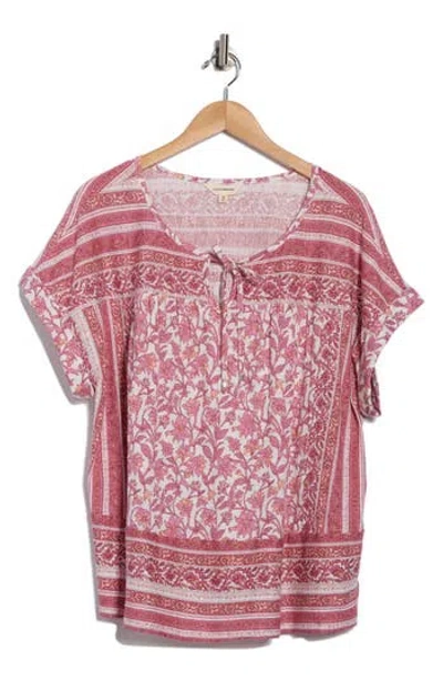 Lucky Brand Mix Print Top In Multi