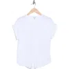 Lucky Brand Mixed Media Short Sleeve Cotton & Modal Henley In Lucky Whit