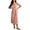 Lucky Brand Mixed Print Cotton Midi Sundress In Pink