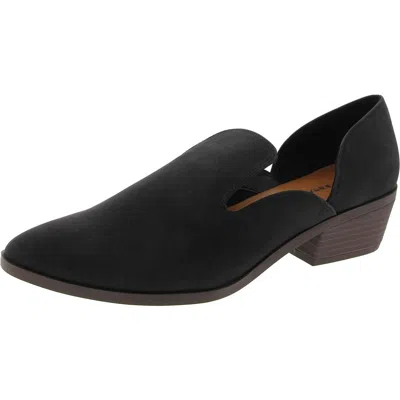 Lucky Brand Mizina Womens Padded Insole Faux Leather Shooties In Black