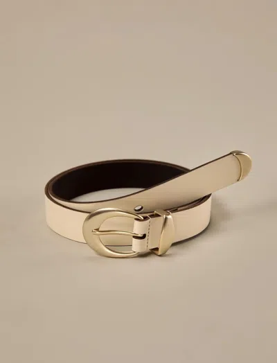 Lucky Brand Modern Leather Belt In White
