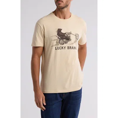 Lucky Brand Moto Bear Graphic Print T-shirt In White