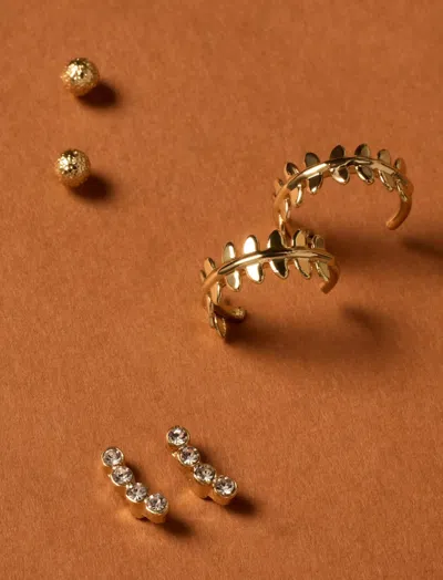 Lucky Brand Multi Earring Set In Gold