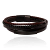 Lucky Brand Multilayer Braided Leather And Bead Bracelet, Brown & Black In Brown