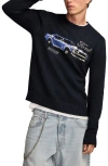 Lucky Brand Mustang Cotton Blend Sweater In Blue