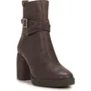Lucky Brand Natesa Block Heel Bootie In Chocolate Bzhwdy