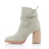 Lucky Brand Natesa Boots Womens Seneca Rock Leather Side Zip Booties Jobb121 In Neutral