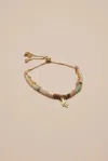 Lucky Brand Neutral Stone And Beaded Bracelet W/ Pendants