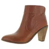 Lucky Brand Nycott Womens Leather Stacked Heel Ankle Boots In Multi