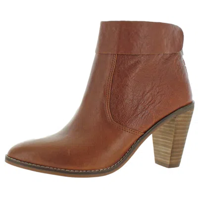 Lucky Brand Nycott Womens Leather Stacked Heel Ankle Boots In Multi