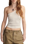 Lucky Brand One-shoulder Rib Tank In Bright White