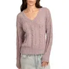 Lucky Brand Open Cable Stitch Sweater In Minimal Gray