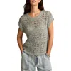 Lucky Brand Open Knit Sleeveless Sweater In Gray