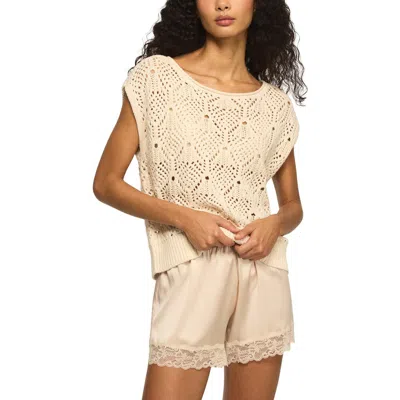 Lucky Brand Open Stitch Sweater In Brown
