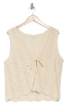 Lucky Brand Open Stitch Tie Vest In Birch