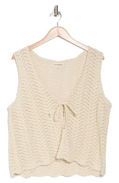 Lucky Brand Open Stitch Tie Vest In Birch