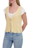 Lucky Brand Open Stitch Tie Vest In Chamomile