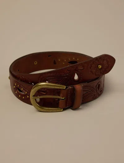 Lucky Brand Open Work Belt In Brown