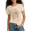 Lucky Brand Ornate Sun Frame Metallic Graphic T-shirt In Neutral
