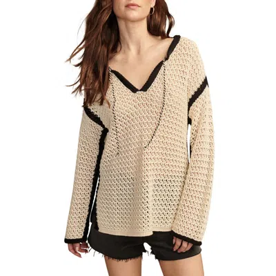 Lucky Brand Oversize Open Stitch Tunic Sweater In Tofu