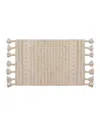 Lucky Brand Overtufted Cotton Fringe Bath Rug, 17" X 32" In Ochre