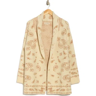 Lucky Brand Paisley Bandana Print Cardigan In Neutral