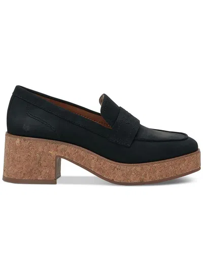 Lucky Brand Palti Womens Leather Slip On Loafer Heels In Black | ModeSens