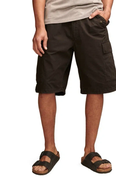 Lucky Brand Parachute Cotton Cargo Shorts In Raven