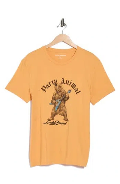 Lucky Brand Party Animal Graphic T-shirt In Orange