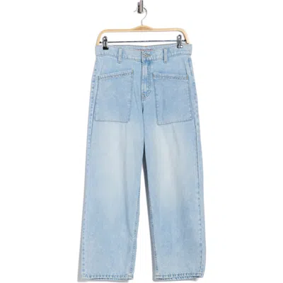Lucky Brand Patch Pocket High Waist Wide Leg Jeans In Blue