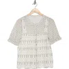 Lucky Brand Patterned Button-up T-shirt In Cream Multi