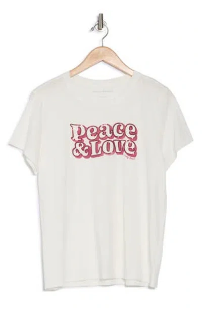 Lucky Brand Peace And Love Graphic T-shirt In Marshmallow