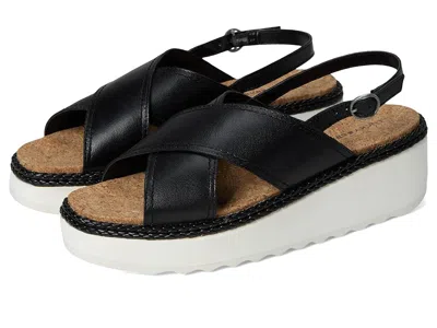 Lucky Brand Pebina Cross Band Wedge Sandals In Black