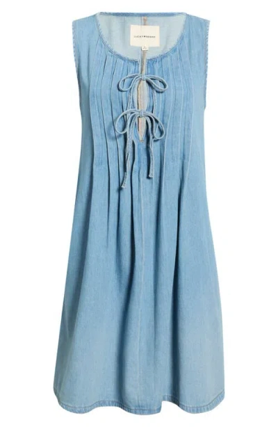 Lucky Brand Pintuck Denim Dress In Blue
