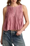 Lucky Brand Women's Pintuck Henley Tank In Pink