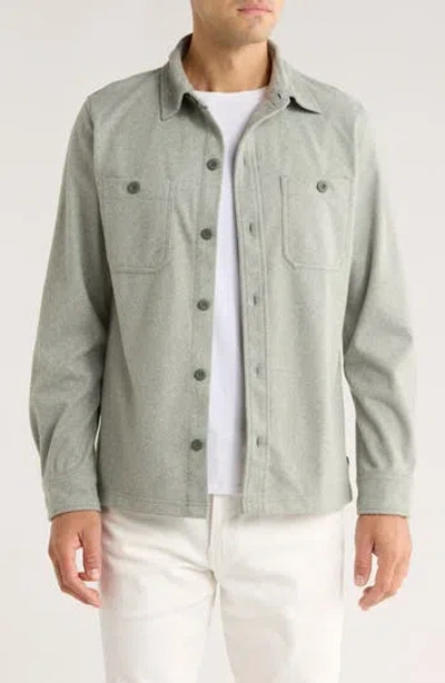 Lucky Brand Piqué Knit Utility Overshirt In Gray