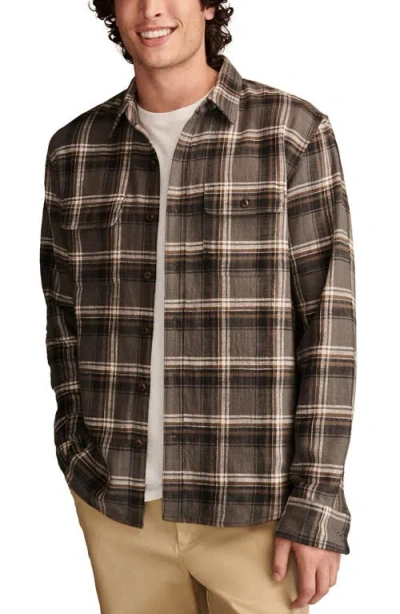 Lucky Brand Plaid Big Slub Twill Button-up Shirt In Black Multi