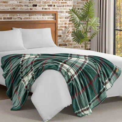 Lucky Brand Plaid Blankets In White,green,red Aspen Plaid