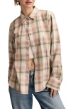 Lucky Brand Plaid Button-up Cotton Shirt In Pink