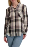 Lucky Brand Plaid Button-up Shirt In Black